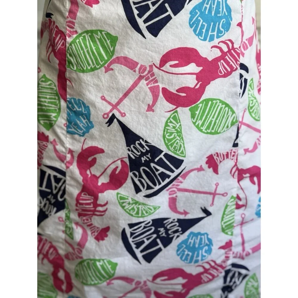 Lilly Pulitzer Women’s 6 Clyde Dress Butter Me Up Strapless Boat Crab Resort - Picture 3 of 12